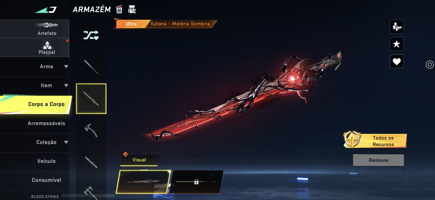 Conta blood strike com 1 EVO, 4 eternas, e muitas skins