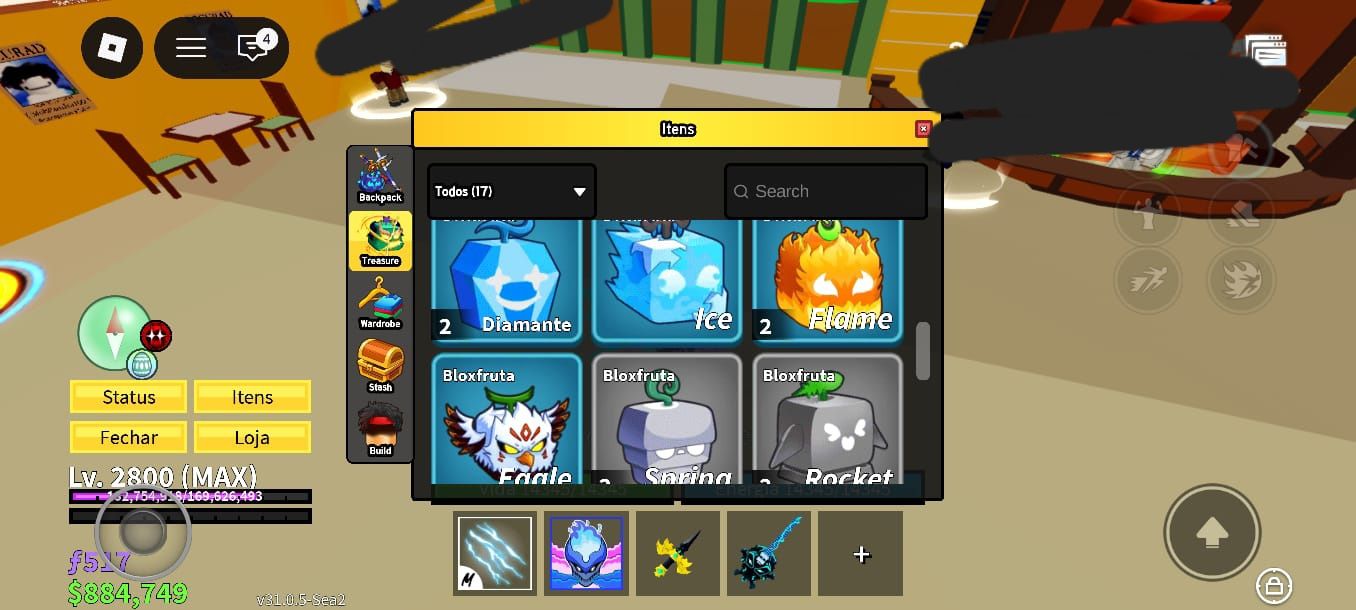 Conta Blox Fruit Full Lv Máximo Soco e Defesa