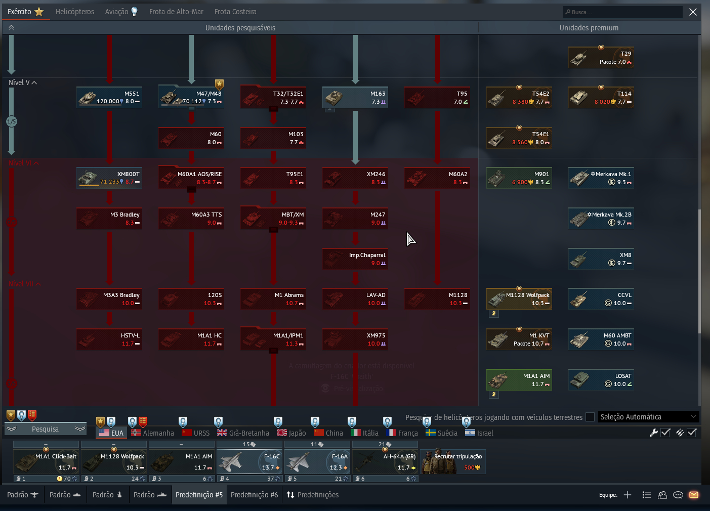 CONTA WARTHUNDER TOP TIER USA(PREMIUM E ARVORE AVIAÇÃO) E USRR - NEGOCIAVEL