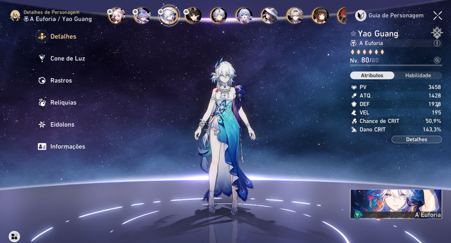 Conta endgame Honkai star rail hsr Time euforia muito forte e muito + eidolons