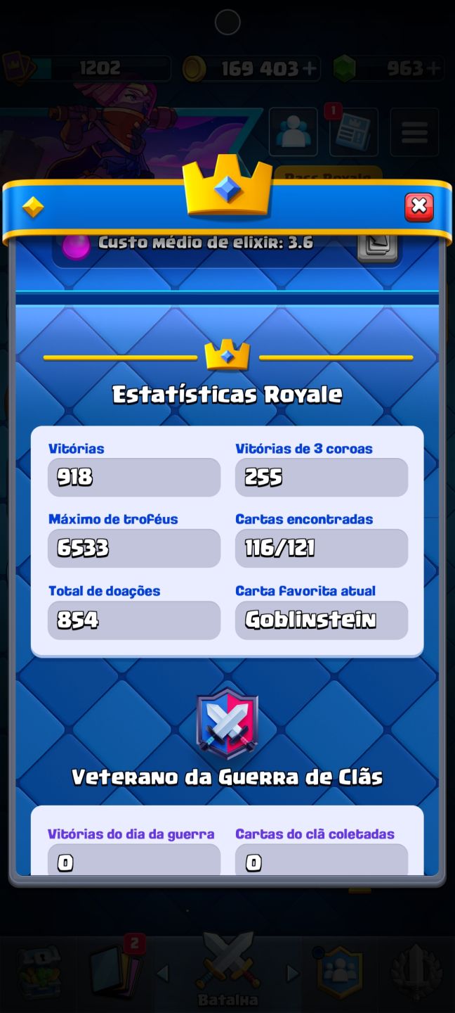 Conta Clash Royale | Arena 18 | 6.533 Troféus | Rei Nível 13 | Herói à Escolha