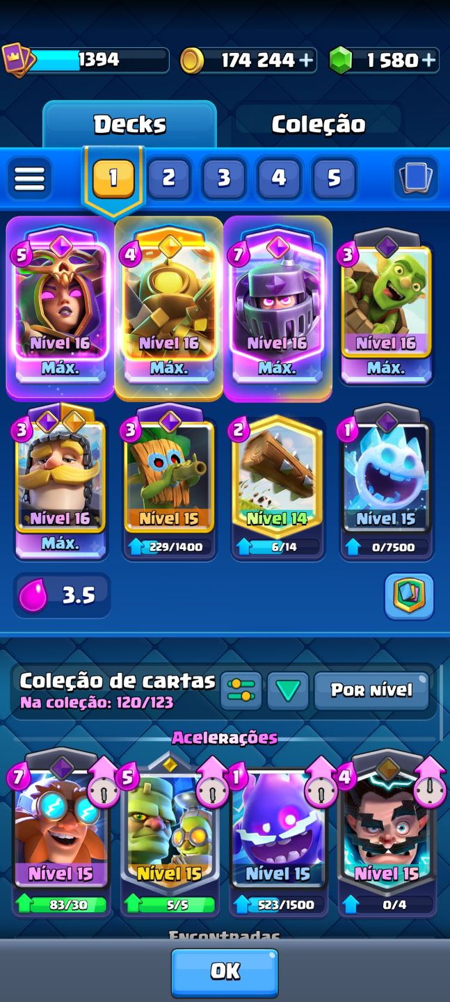 Conta com Passe antigo e muito top,acompanha uma de Clash com mais de 10k troféu