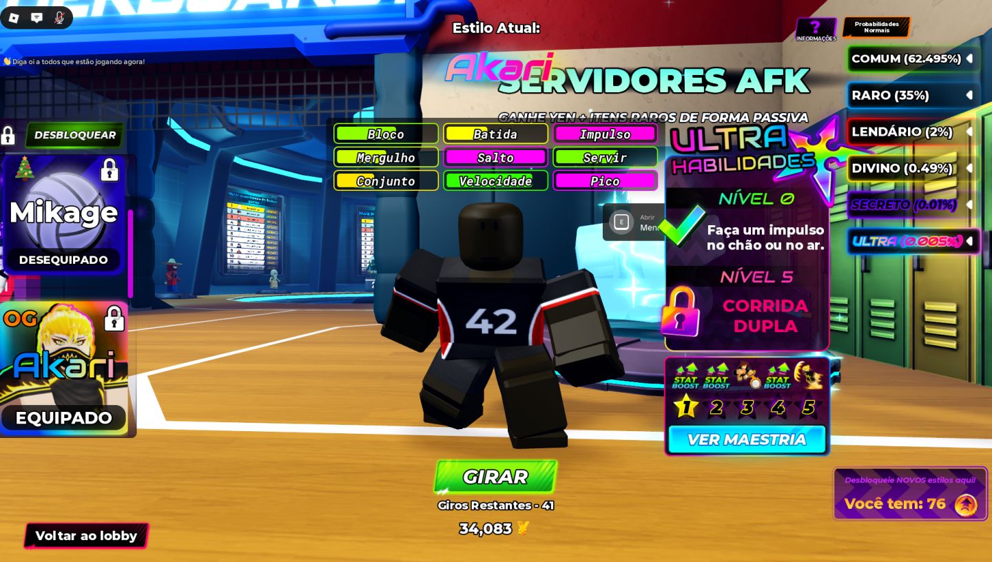 CONTA TOP VOLLEYBALL VBL TRIO LENDÁRIO (AKARI + JINKO + MIKAGE)