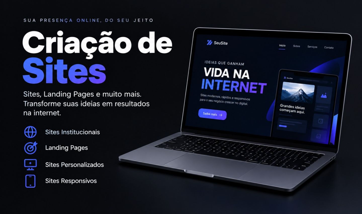 Criação de Sites Institucionais e Portfólios | Desenvolvimento Web
