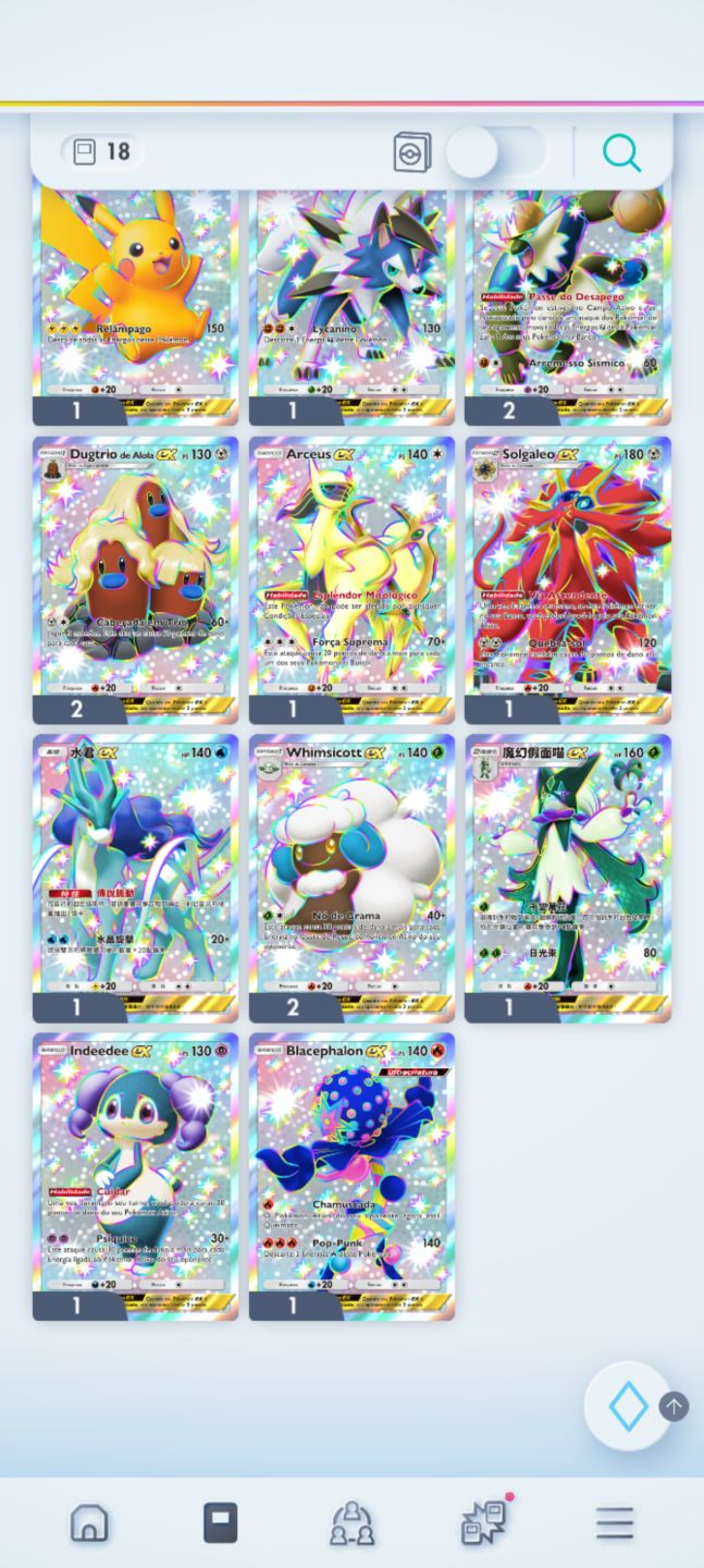PROMOÇÃO Conta Pokémon TCG com 4 cartas douradas e mto mais, confira fotos!