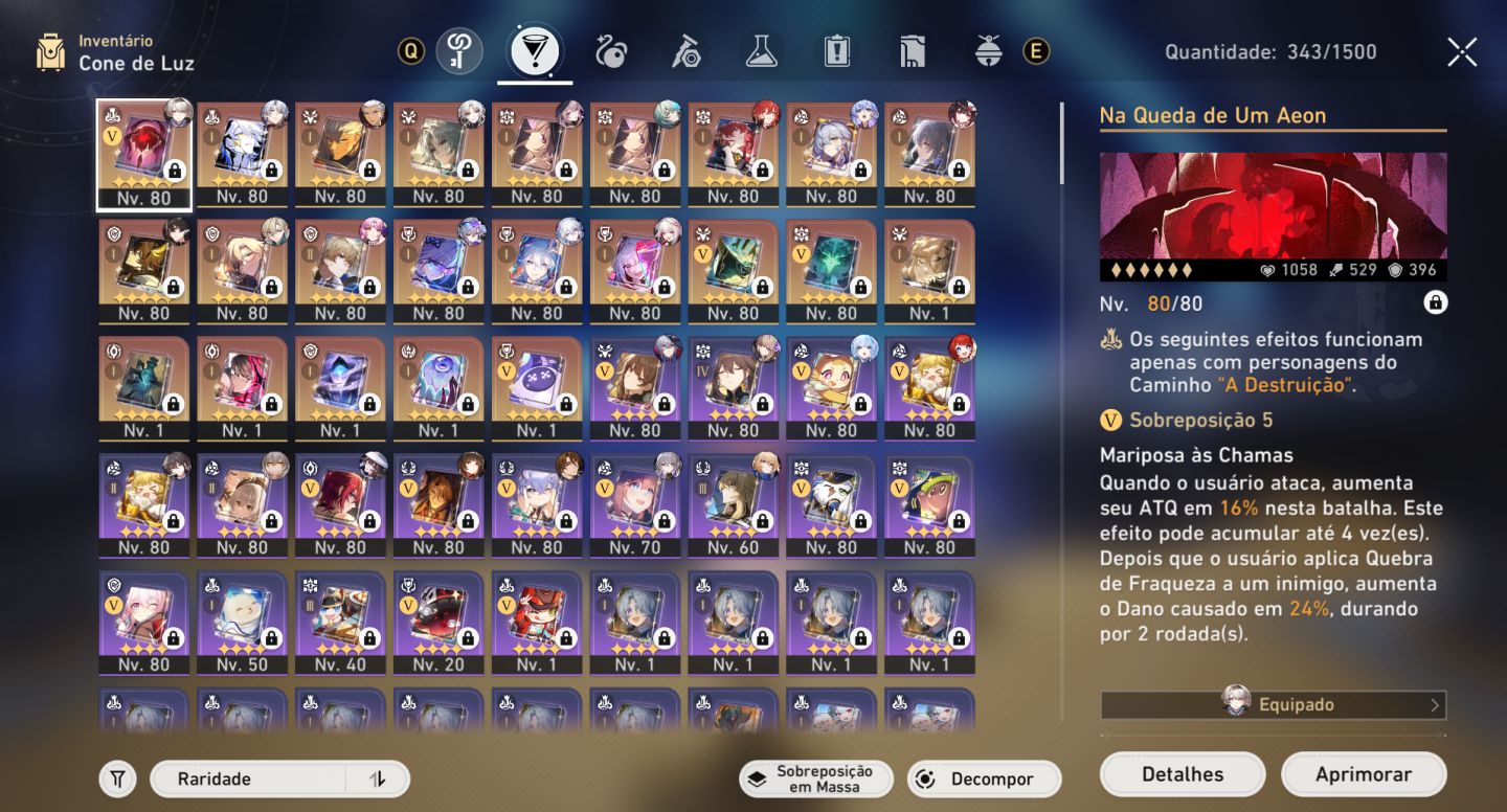 Conta endgame Honkai star rail hsr Time euforia muito forte e muito + eidolons
