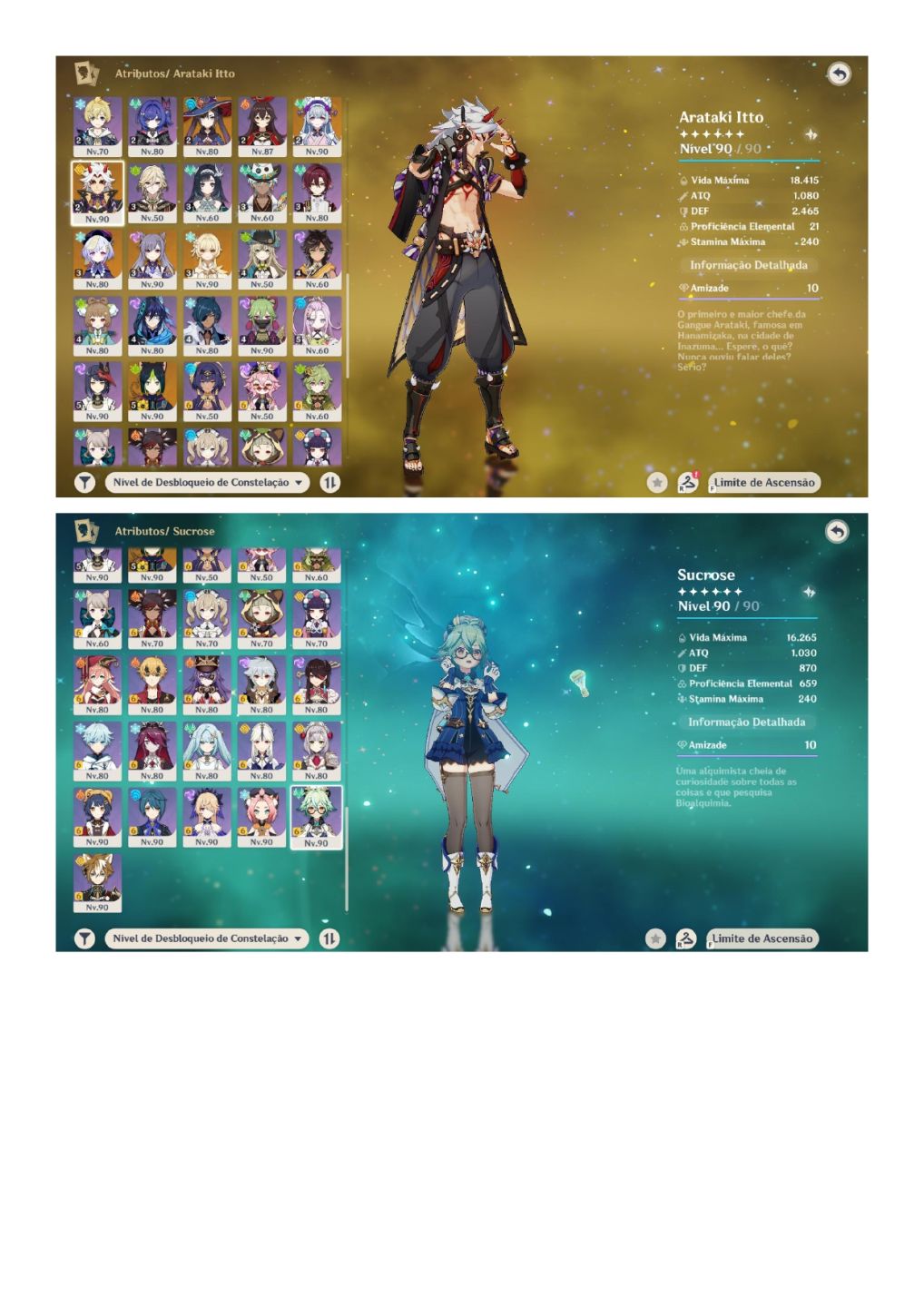 CONTAS GENSHIN IMPACT + HONKAY STAR RAIL END GAME MUITO BEM INVESTIDAS