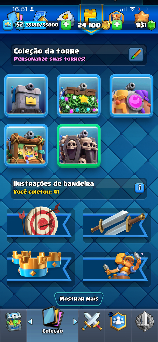 [BAIXOU+] CONTA CLASH ROYALE | ARENA 21 | 10 EVOS | HERÓI | CARTA 16 | 8.5k Trof