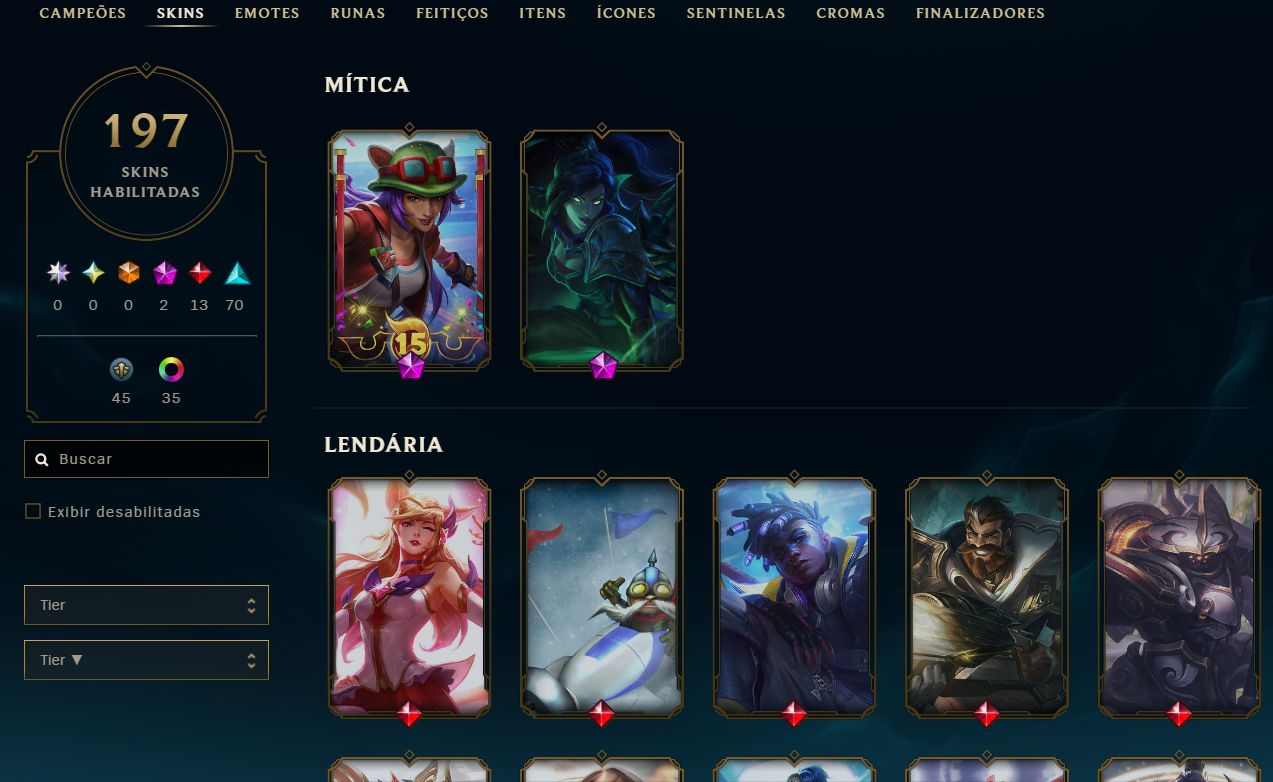 CONTA LOL BR | 197 SKINS | TODOS OS CAMPEÕES | LVL 245 | FULL ACESSO