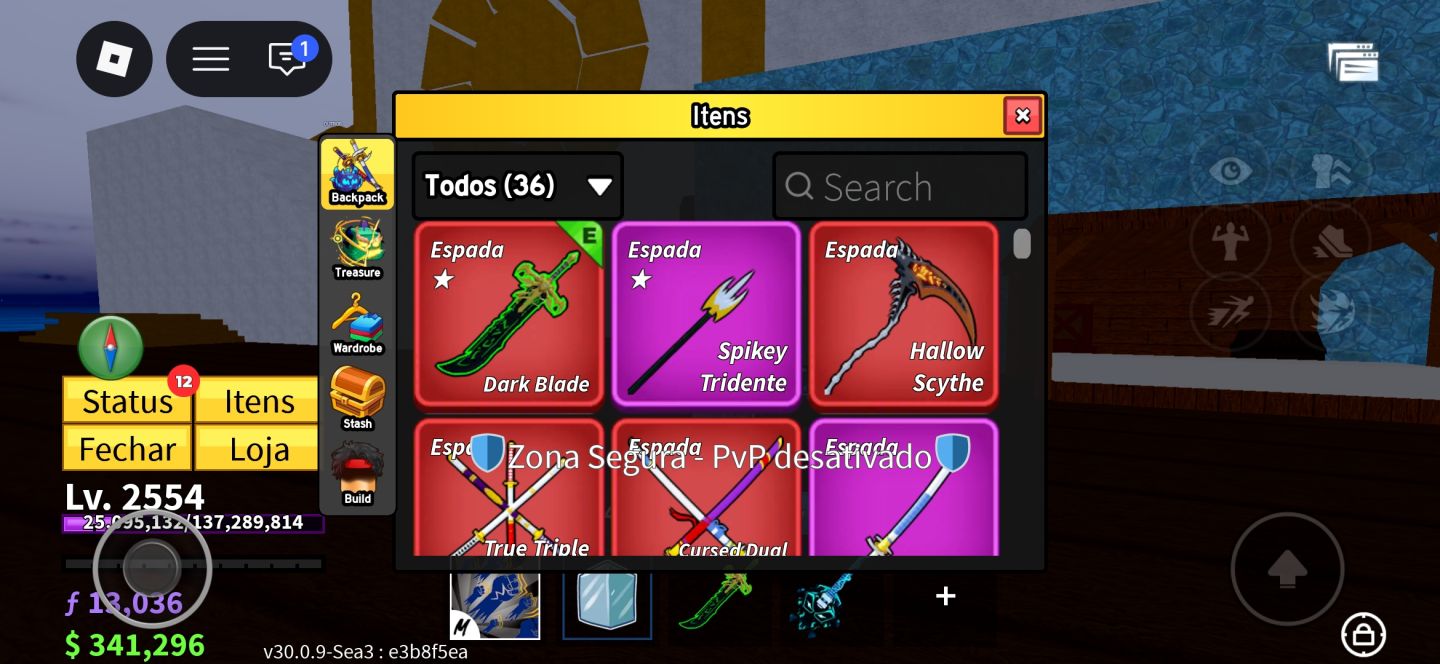 Conta de Roblox/Bloxfruis com vários itens e gamepasses