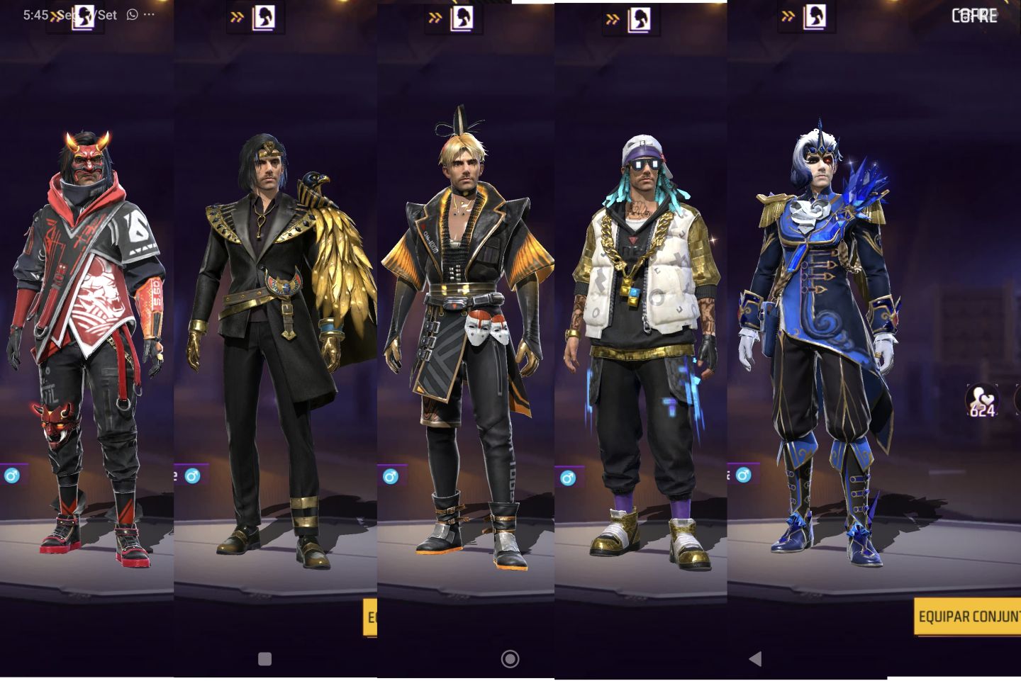 Conta de free fire com muitas skins boas barba do velho Angelical e muito mais