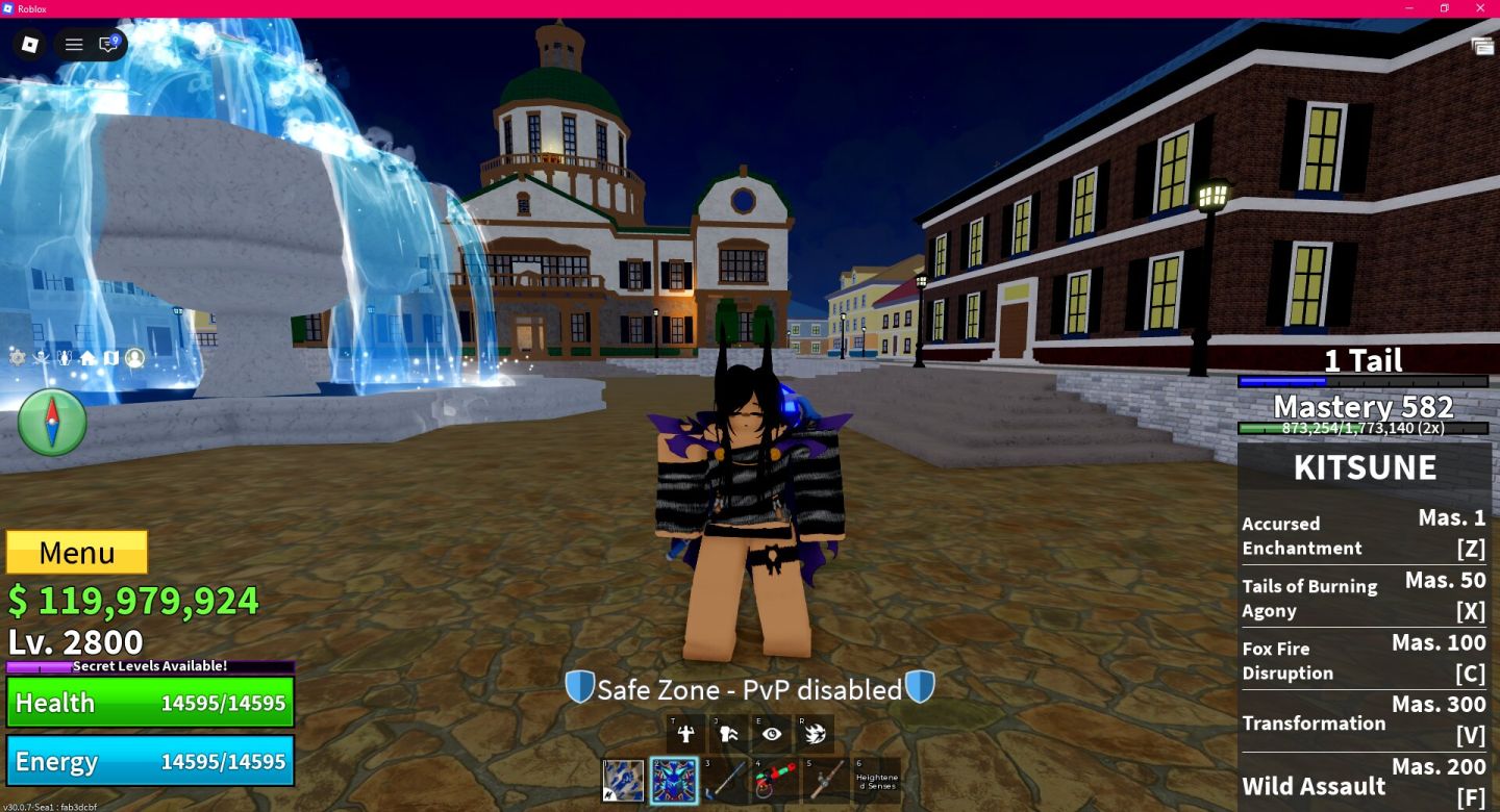 Conta Blox Fruits com Kitsune 600 mastery