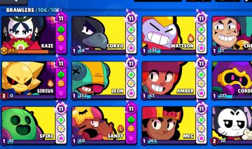 Conta profissional Brawl stars com todos os brawlers poder 11 e 100k de troféus.