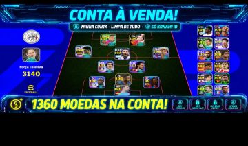 Conta com 1360 moedas disponível / só Konami id
