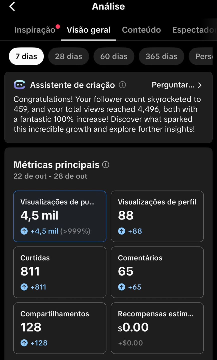 Conta 1.1k Seguidores | Seguidores Reais | Engajadas | Tiktok Shop | Live Studio