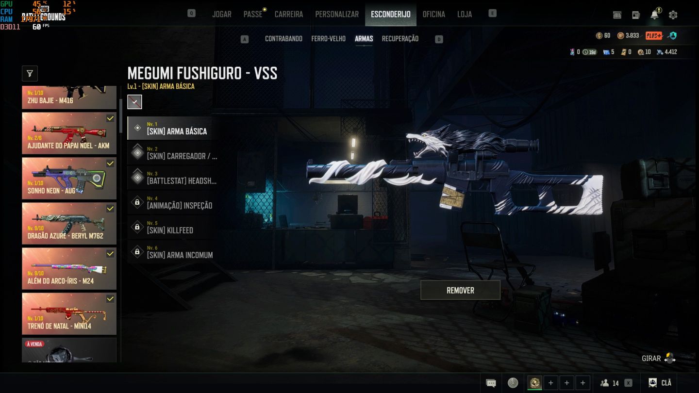 CONTA PUBG 3 ARMAS NIVEL MAXIMO