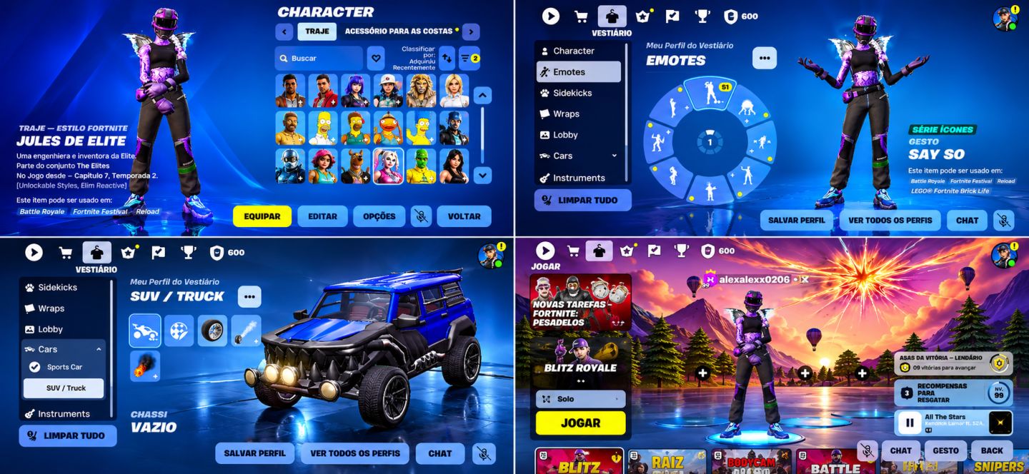 Conta Fortnite 48 Skins Harley Quinn Homer Scooby-Doo 600 VB ENTREGA AUTOMATICA!