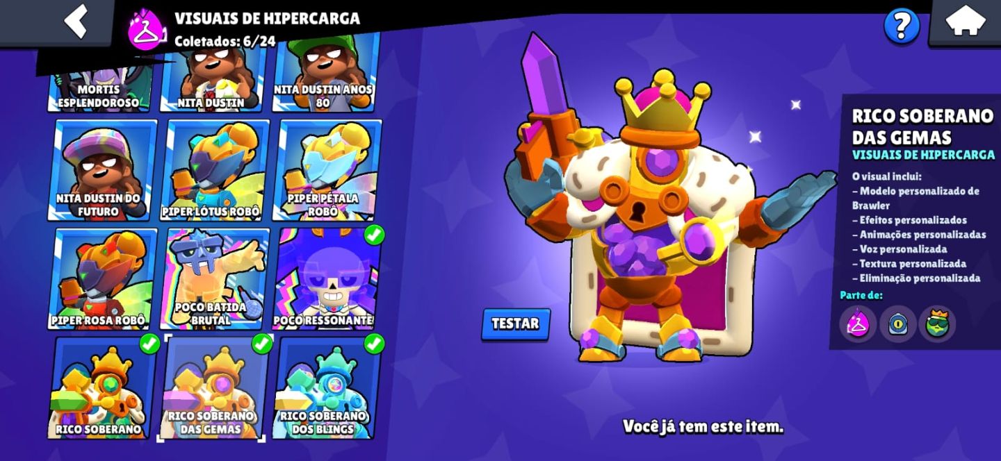 Conta de Brawl Stars INSANA! (2021, full brawlers e skins rarissimas)