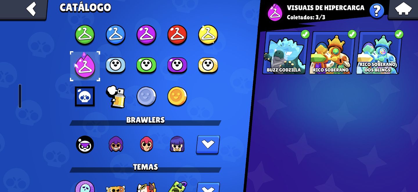 Conta de Brawl Stars com 36k de troféus e 90 brawlers
