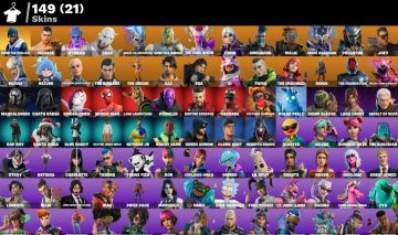 Conta de fortnite com 149 skins+varinha estelar+bastao da alerquina etc
