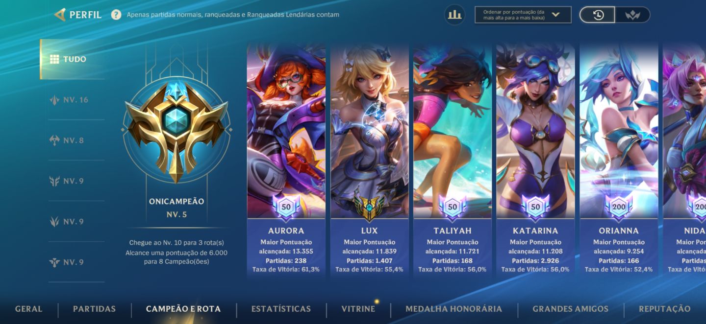 Conta main mid mas com muitas outras skins de outras rotas