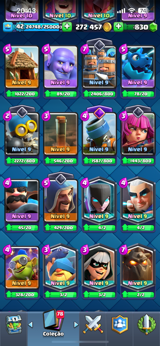 CONTA CLASH ROYALE | 7792 TROFÉUS | 278K DE GOLD | 830 GEMAS