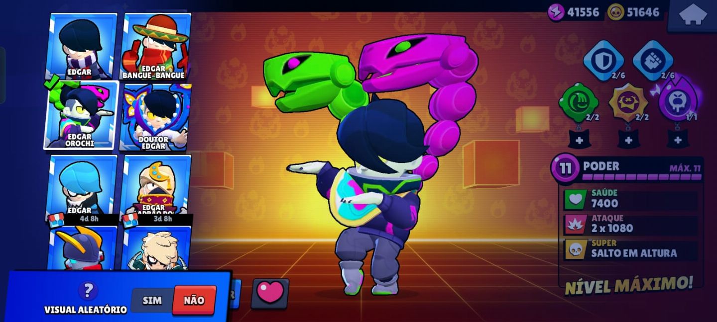 Conta Brawl Stars 61K, +590 gemas, +45k de ouro, Skins Raras, 107 Brawlers