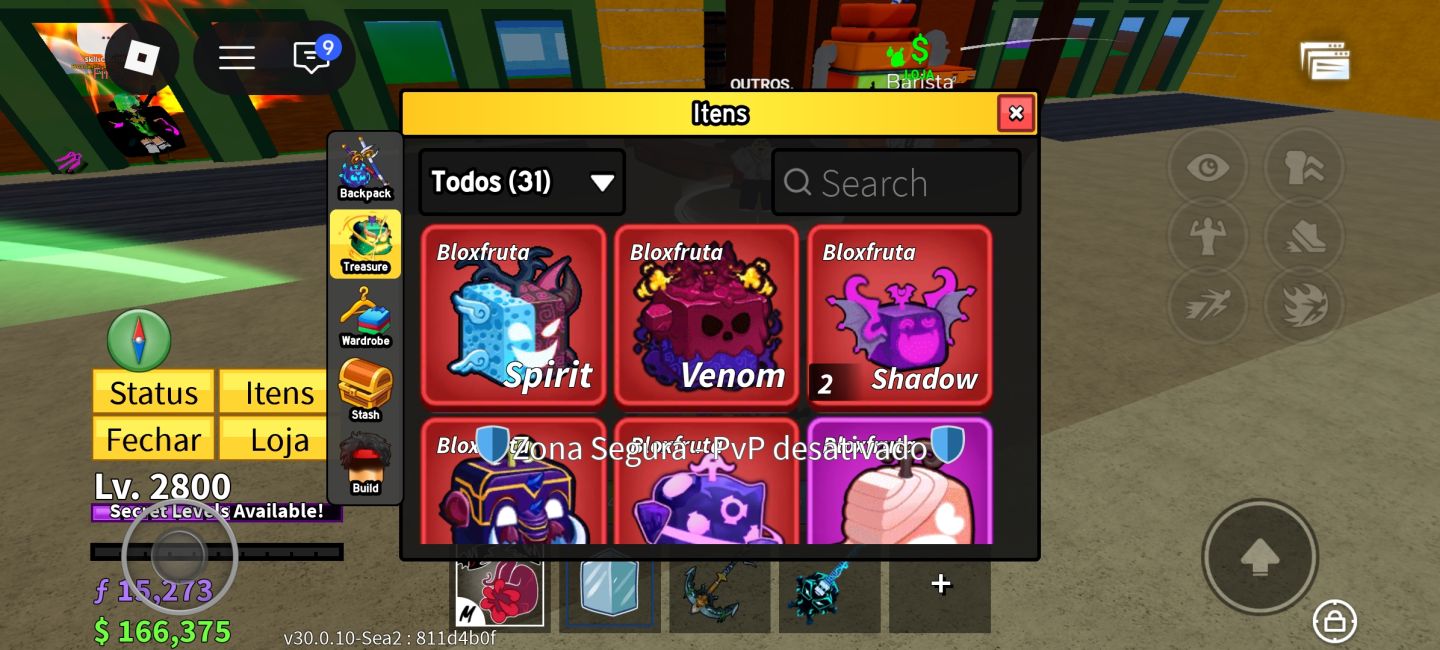 Conta de roblox focada em blox fruit