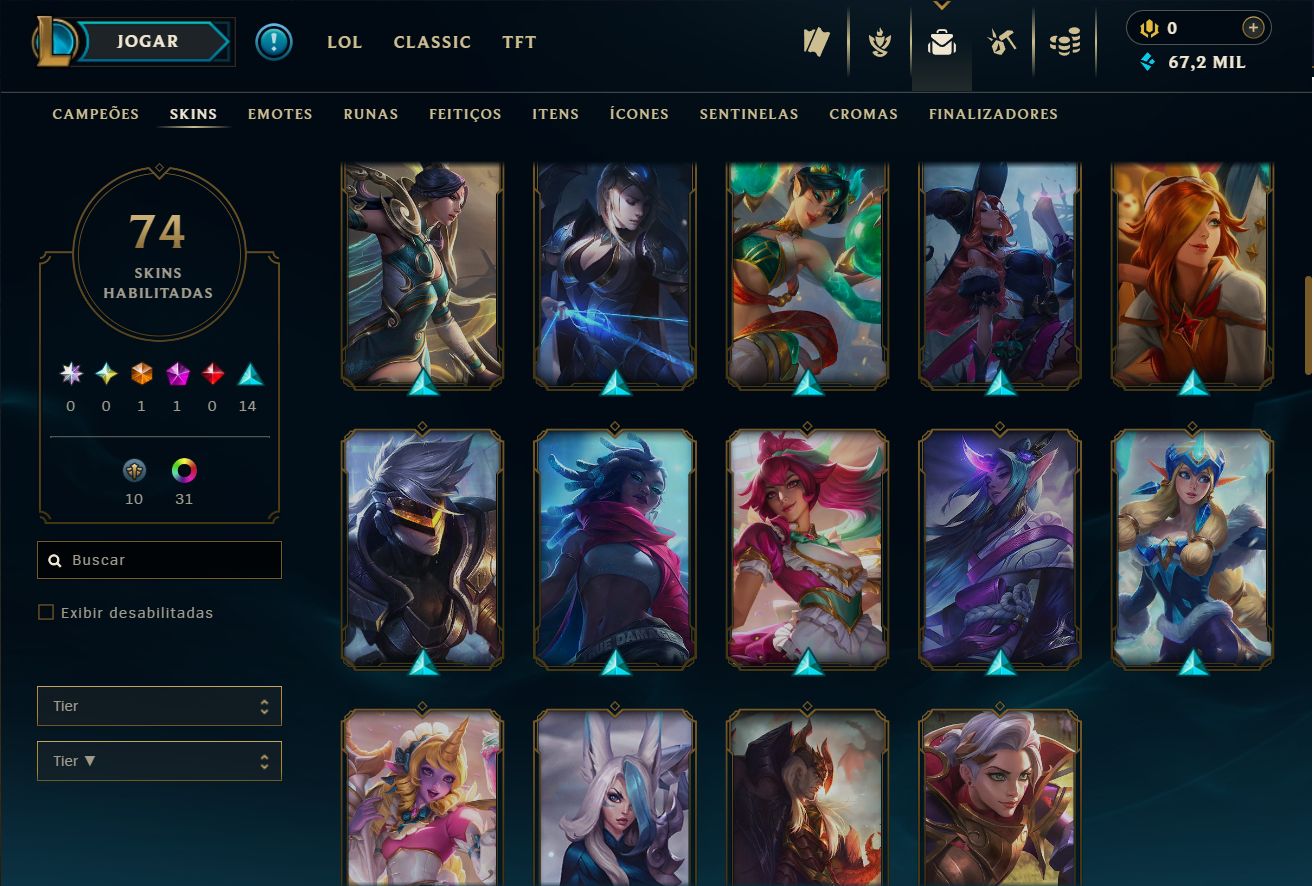 Conta lvl 156 ranked ouro 2 skin ultimate seraphine K/da all out
