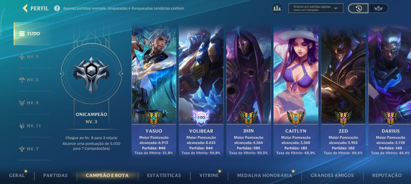 Conta wild rift com 290 skins