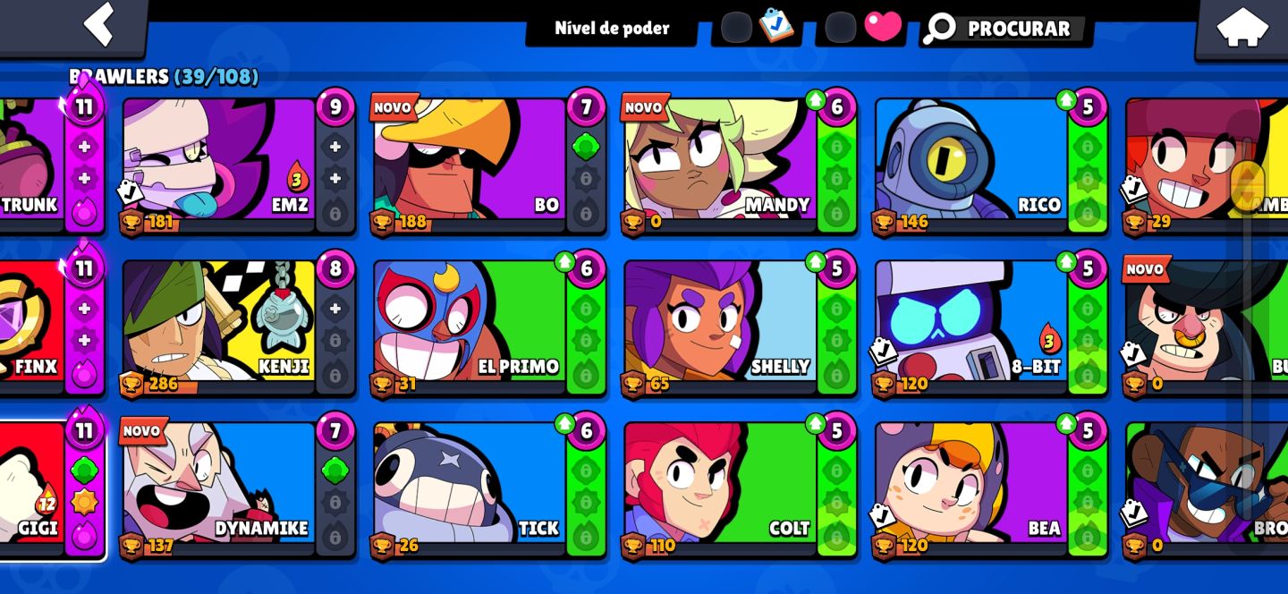 Conta de brawl star com skin lendária e mítico e 1 passe plus
