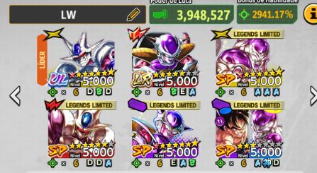 DRAGON BALL LEGENDS UL COOLA LR FREEZA + TIME ESTRELADO