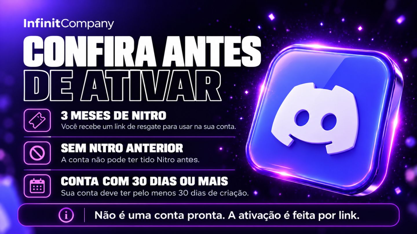 Discord Nitro 3 Meses | Ative na Sua Conta