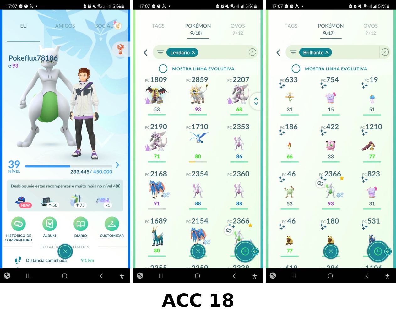 Contas Pokémon GO+Lendários | Pronta Entrega