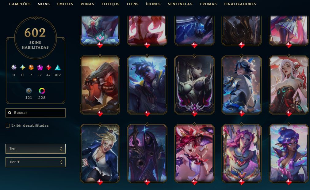 Conta lol e valorant com muita skin