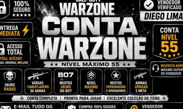 CONTA CALL OF DUTY WARZONE FULL ACESSO | NÍVEL 55 | SKINS RARAS