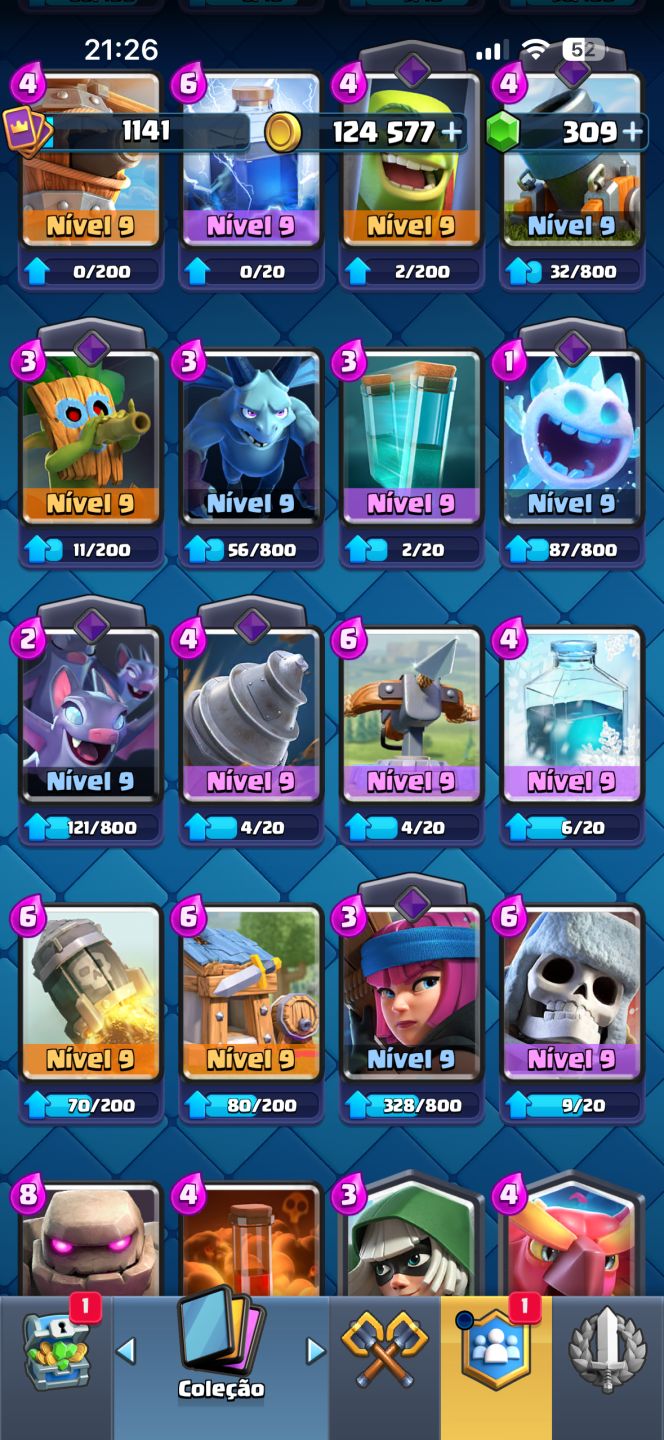 Conta Clash Royale 5600 Troféus + Cartas Upadas Arena 16