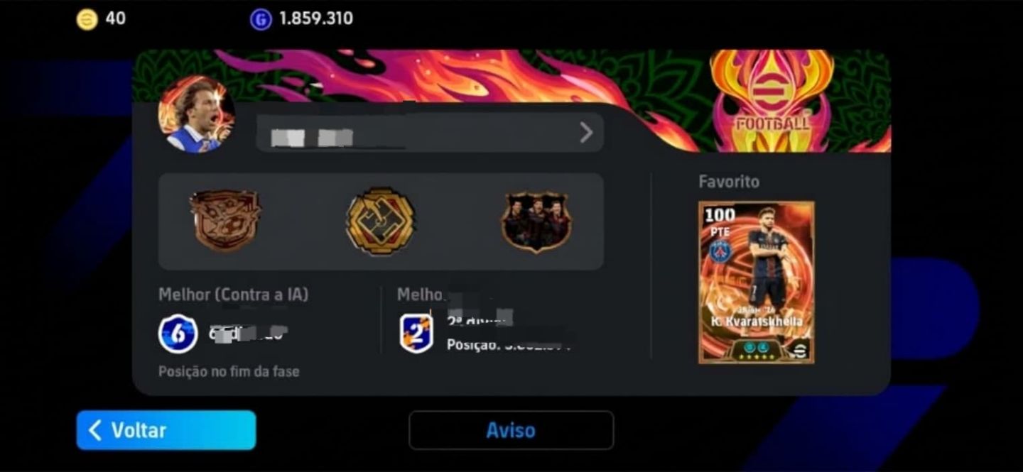 CONTA eFOOTBALL 3263 DE FORÇA COLETIVA