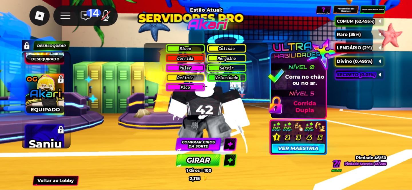 Conta de roblox volleybol legends