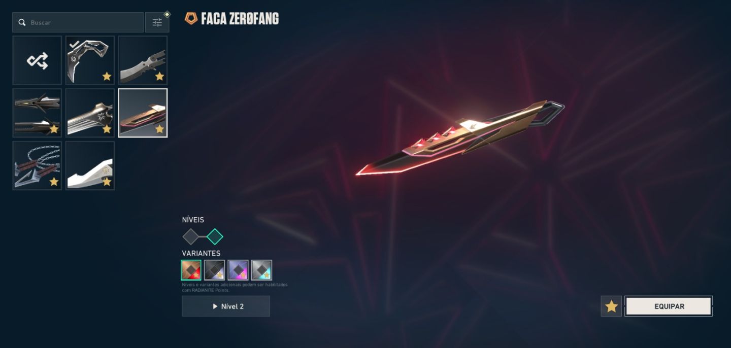 CONTA DE VALORANT COM PACOTE CHAMPIONS 2026, 3 FACAS VCT, E MUITAS OUTRAS SKINS
