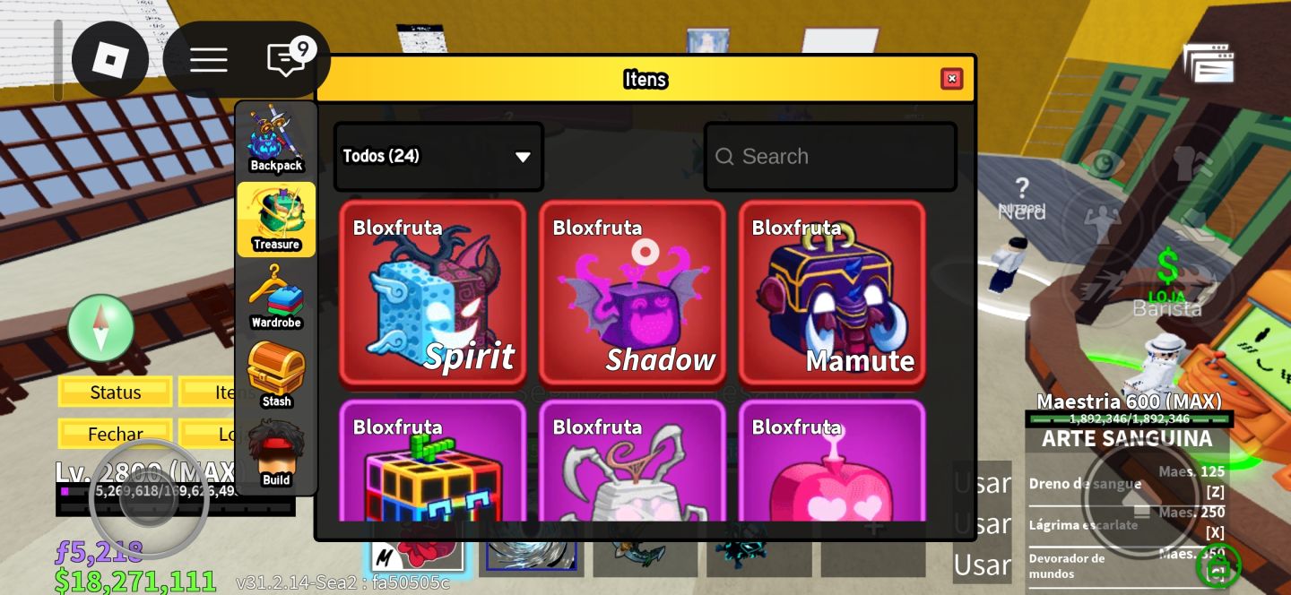 Conta blox fruits 2800+ com raça ghoul v4 full