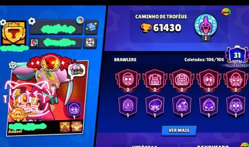!!! CONTA ANTIGA BRAWL STARS, 61K , DE 2020, TODOS OS BRAWLERS DESBLOQUEADOS !!!