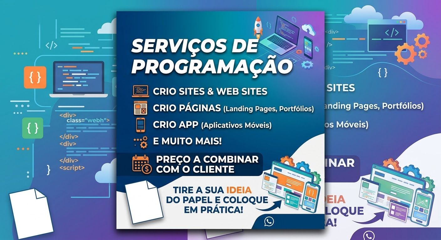 CRIO SITES,APP,WEB SITES, PÁGINAS E MUITO MAIS PARA VOCÊ!!!