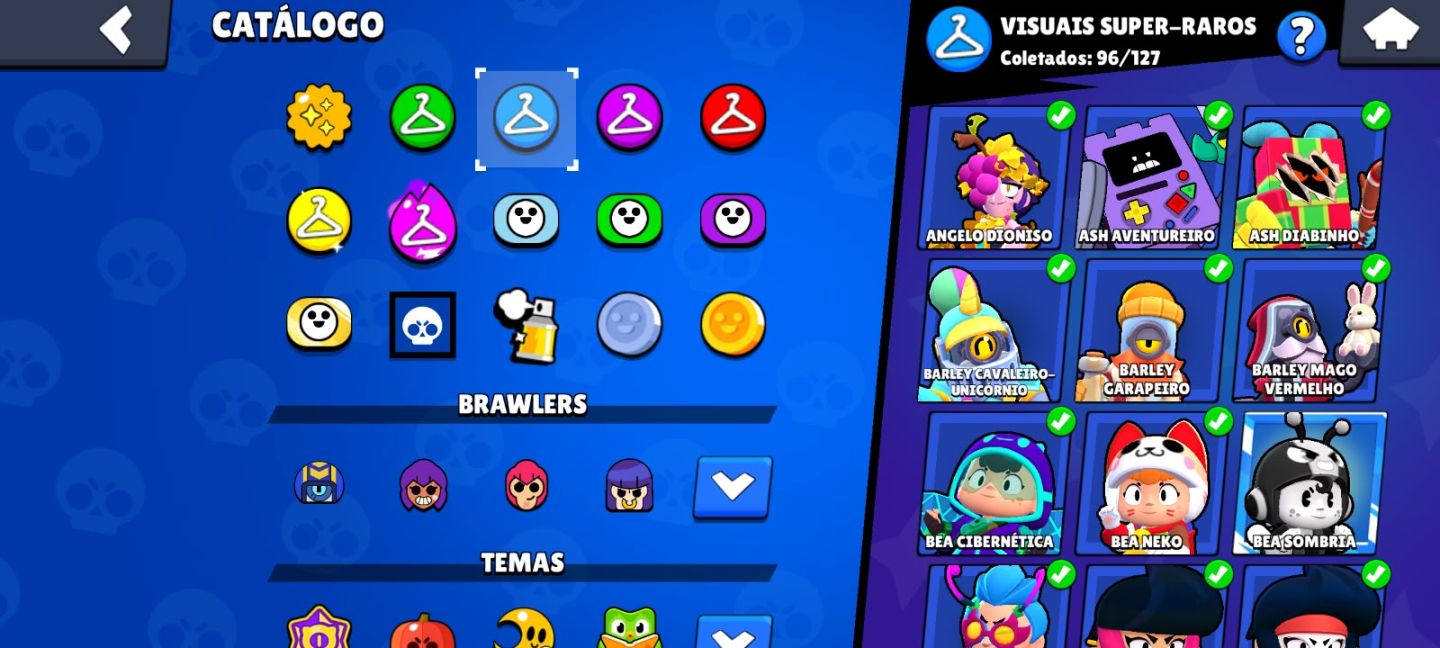 Conta brawl stars,55k trofeus,mtas skins,lendario e fama saturiana 1