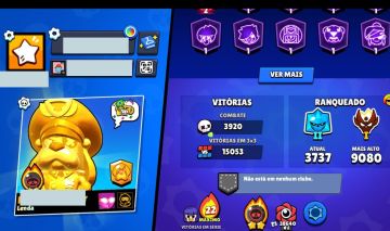 CONTA BRAWL STARS (+76K de TROFÉUS, DIVERSOS COSMÉTICOS RAROS)