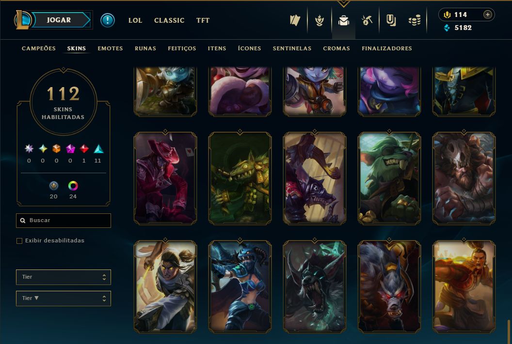 SKIN SHACORINGA + [ QUASE 130 SKINS HABILITADAS ] + 10 SKINS VITORIOSAS RARAS!!!