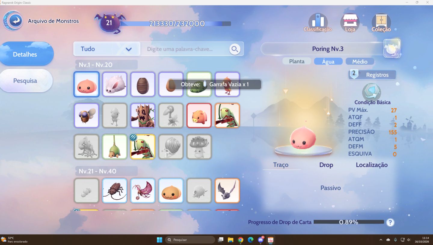 Conta ragnarok origin classic angeling 4 Priest full tank 305 power