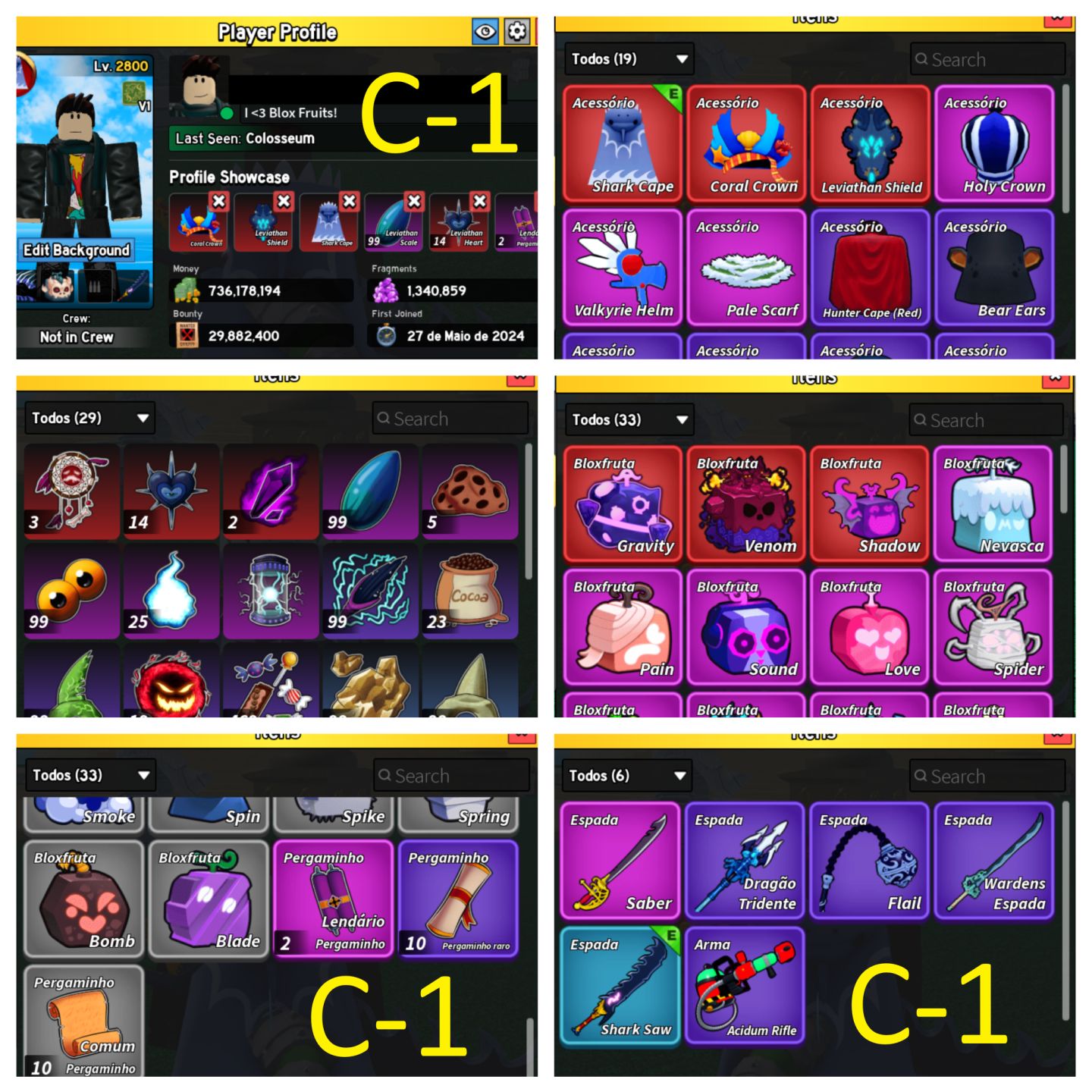 CONTAS COM 30M BOUNTY BLOX FRUIT