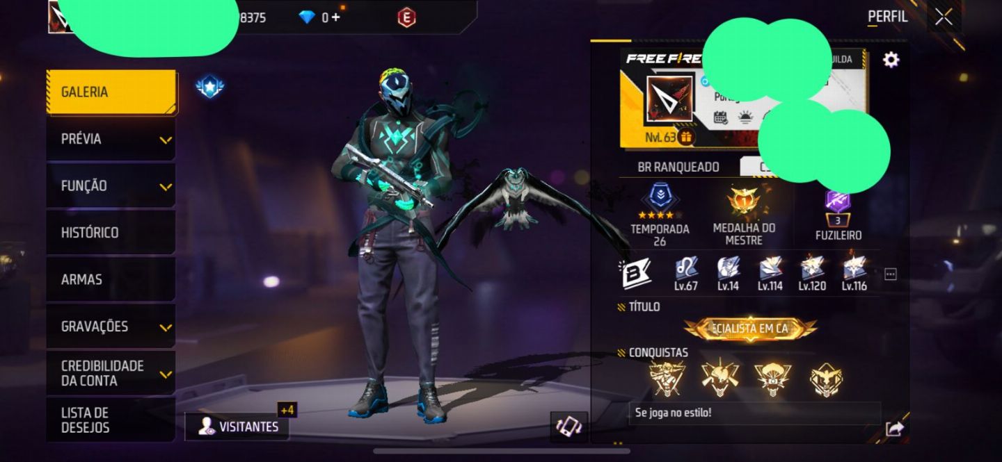 CONTA FREE FIRE GEMADA LVL 64