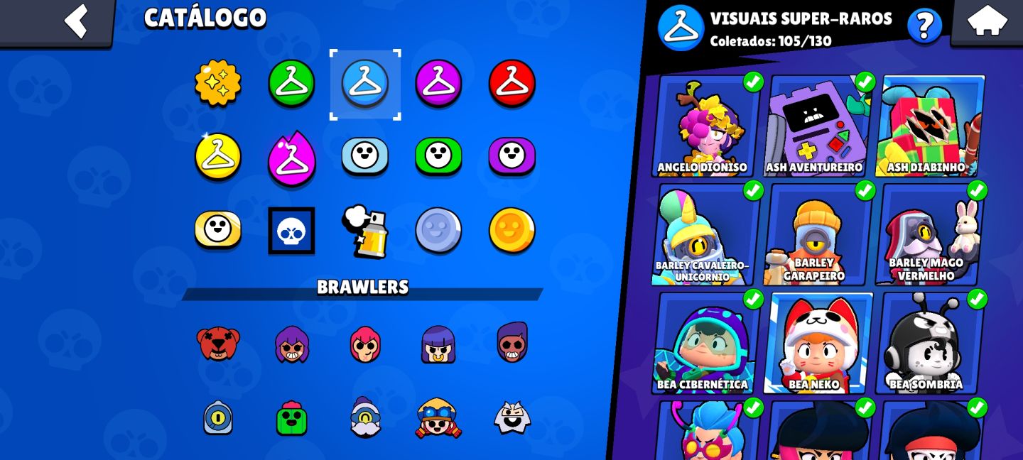 CONTA PESSOAL DO BRAWL STARS, FULL BRAWLER, 2019 E MUITAS SKINS!!